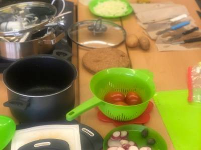 Kürbissuppe und Apfelmarmelade