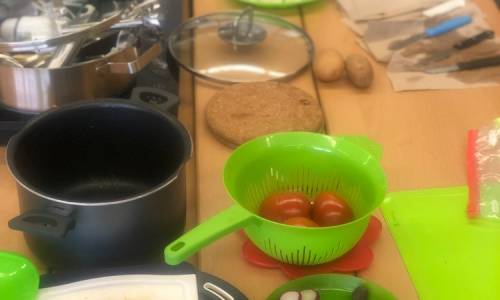 Kürbissuppe und Apfelmarmelade